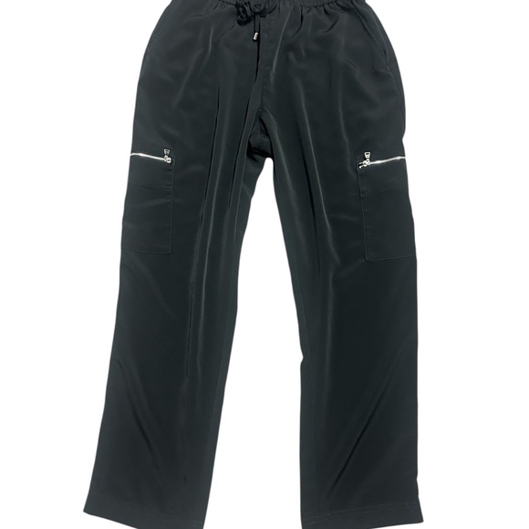 Express Black Women's Drawstring Track Pants with Zip Pockets - Picture 4 of 4